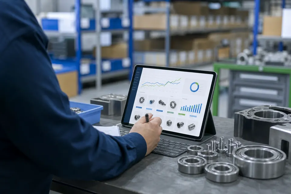 Industrial supplier reviewing online catalog search performance