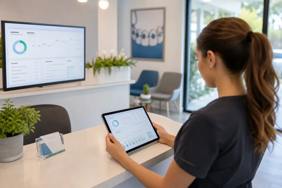 Orthodontic practice reviewing appointment activity from local search